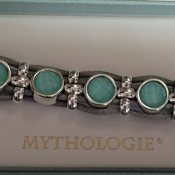 NWT Mythologie Mint and Silver Boho Chic Bracelet NWT Mythologie - Picture 4 of 6
